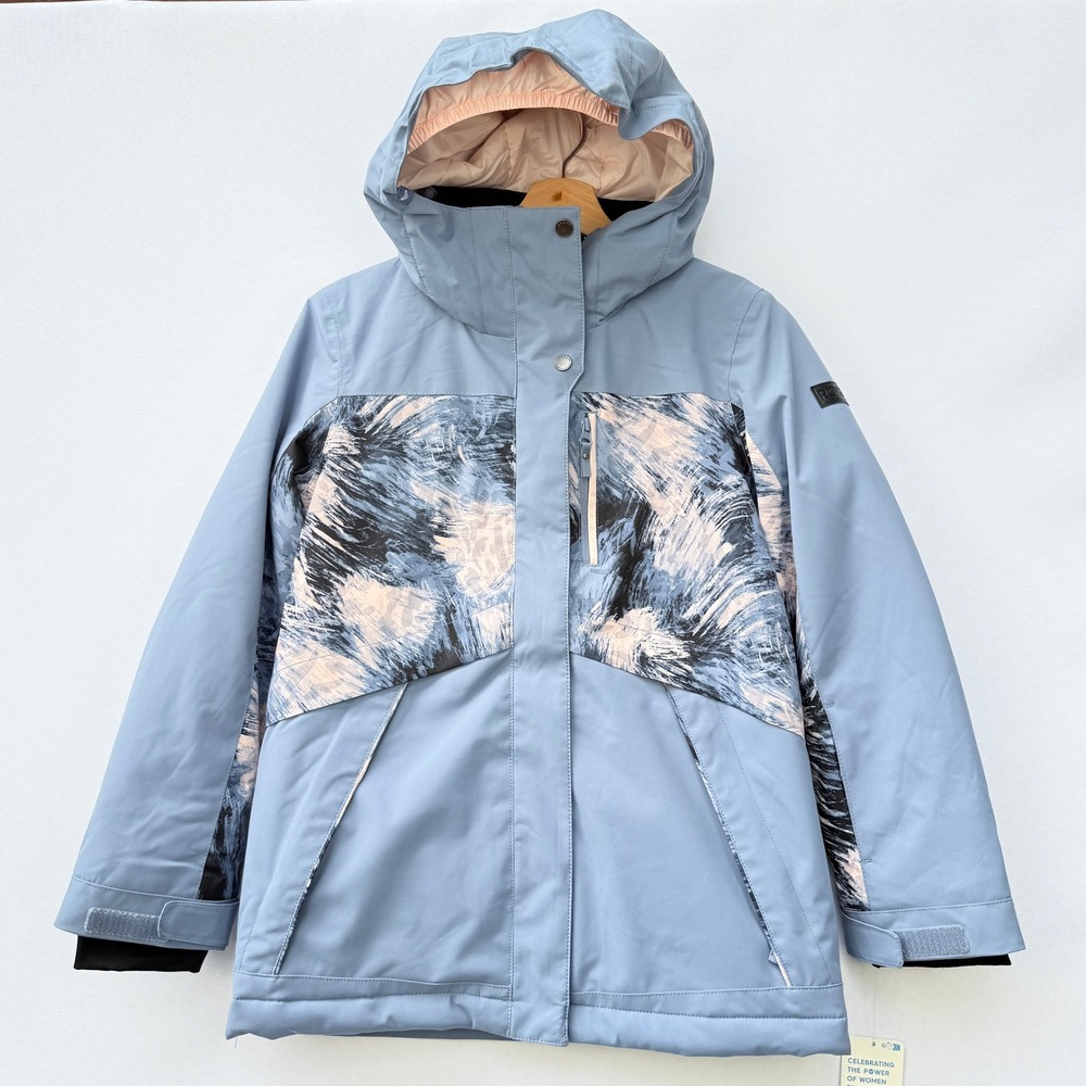 NEW Roxy Girls Large Snow Jacket Blue Wild Wind DryFlight Ski Snowboard Gorpcore